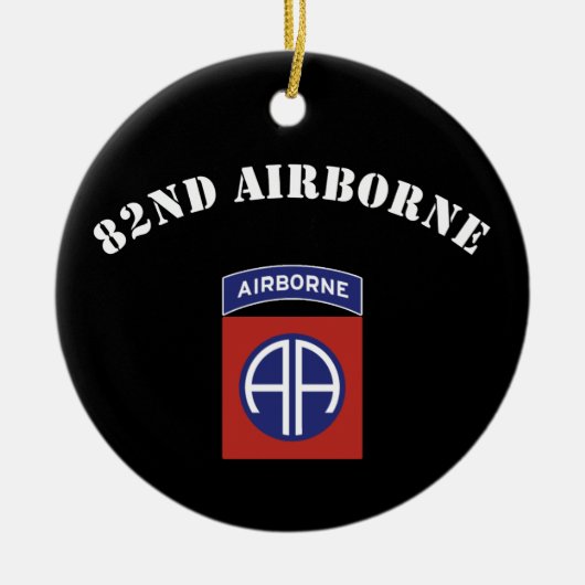 82e Airborne Insignia Keramisch Ornament (Voorkant)