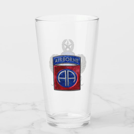 82e Airborne Jumpmaster 16 oz Pint Glass Glas (Achterkant)