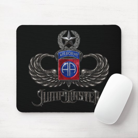 82e Airborne Jumpmaster Black Mousepad Muismat (Met muis)