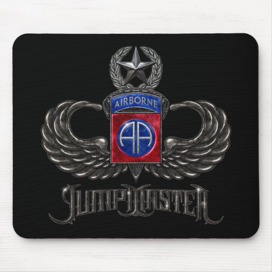 82e Airborne Jumpmaster Black Mousepad Muismat (Voorkant)