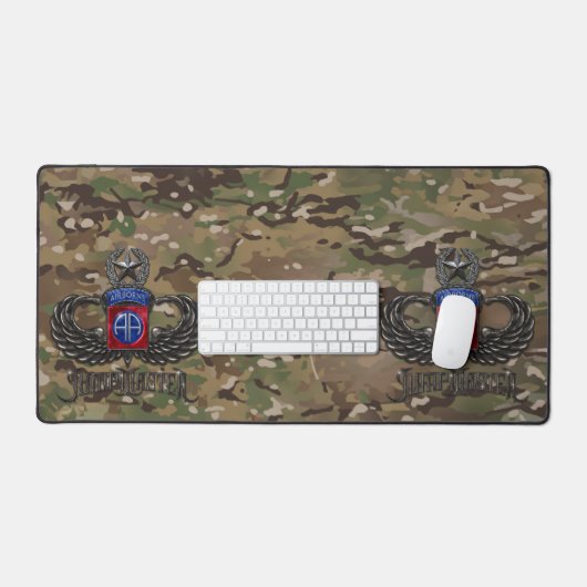 82e Airborne Jumpmaster Camo Desk Mat (Keyboard & Muis)