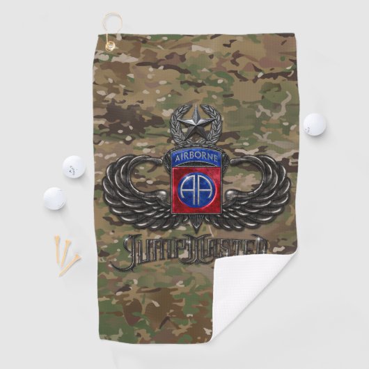82e Airborne Jumpmaster Camo Golfhanddoek (Insitu)