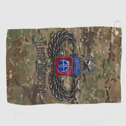 82e Airborne Jumpmaster Camo Golfhanddoek (Horizontaal)