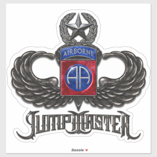 82e Airborne Jumpmaster Custom-Cut Vinyl Sticker (Vel)