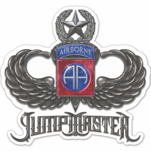 82e Airborne Jumpmaster Custom-Cut Vinyl Sticker (Voorkant)