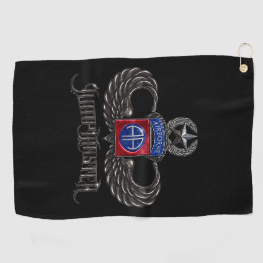 82e Airborne Jumpmaster Golfhanddoek (Horizontaal)