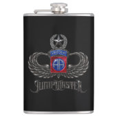 82e Airborne Jumpmaster Vinyl Verpakte Flask Heupfles (Voorkant)