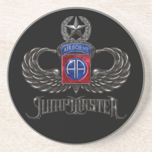 82e Airborne Jumpmaster Zandsteen Onderzetter (Voorkant)