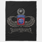 82e Airborne Jumpmaster Zwart Fleece Deken (Voorkant)