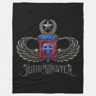 82e Airborne Jumpmaster Zwart Fleece Deken