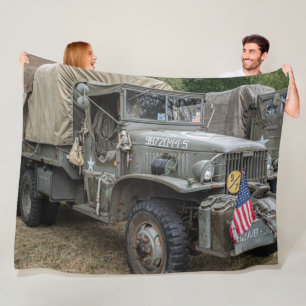 82e AIRBORNE WW II TRUCK Fleece Deken