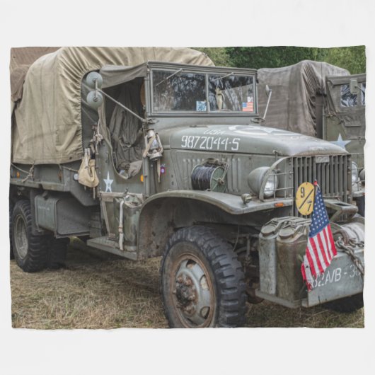 82e AIRBORNE WW II TRUCK Fleece Deken (Voorkant (Horizontaal))