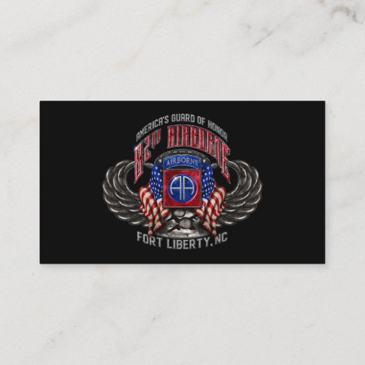 82e Airborne Zwart Visitekaartje (Achterkant)