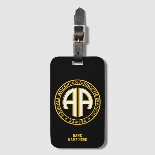 82e All American Airborne - Ranger Status Bagagelabel (Voorkant (verticaal))