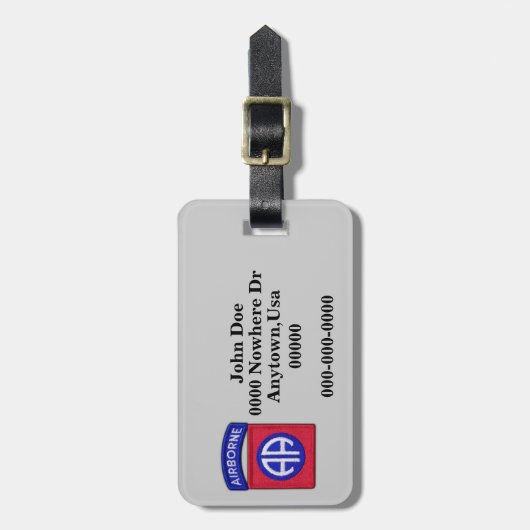 82e bagagelabel voor patches in de luchtafdeling (Voorkant verticaal)