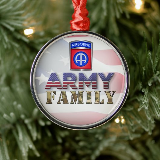 82e familie van de Airborne Division Army Metalen Ornament (Boom)
