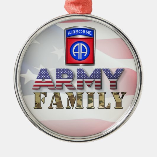 82e familie van de Airborne Division Army Metalen Ornament (Voorkant)