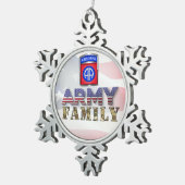 82e familie van de Airborne Division Army Tin Sneeuwvlok Ornament (Rechts)
