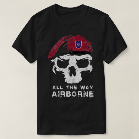  82e helemaal schedel Maroon baret T-shirt (Design voorkant)