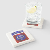 82e luchtdivisie Metaalkleurontwerp Stenen Onderzetter (Zijkant)