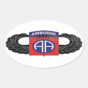 82e Luchtlandingsdivisie "All American" - RUSTIC Ovale Sticker