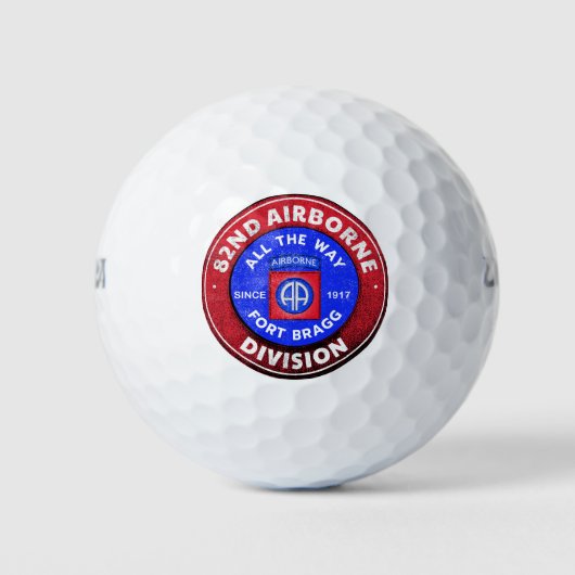 82e Luchtlandingsdivisie Antiek Logo Golfballen (Voorkant)