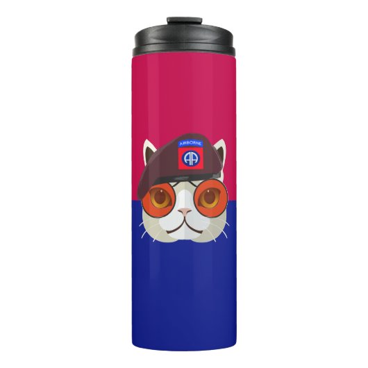 82e Luchtlandingsdivisie "Cool Cat" Thermosbeker (Voorkant)