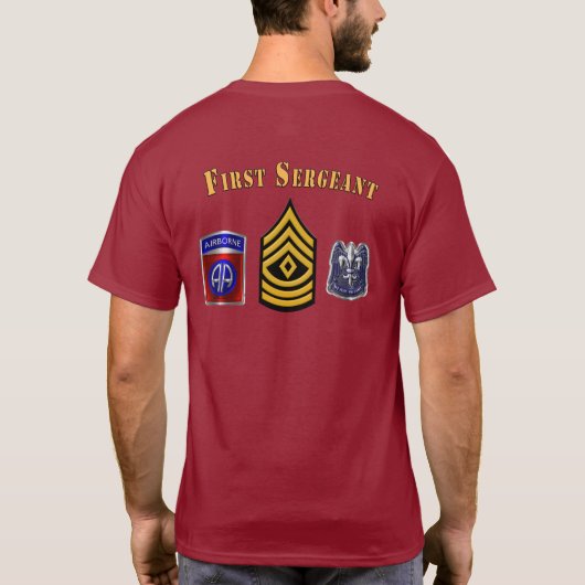 82e Luchtlandingsdivisie Eerste Sergeant T-shirt (Achterkant)