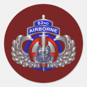 82e luchtlandingsdivisie Geweldige ontwerp op maat Ronde Sticker (Voorkant)