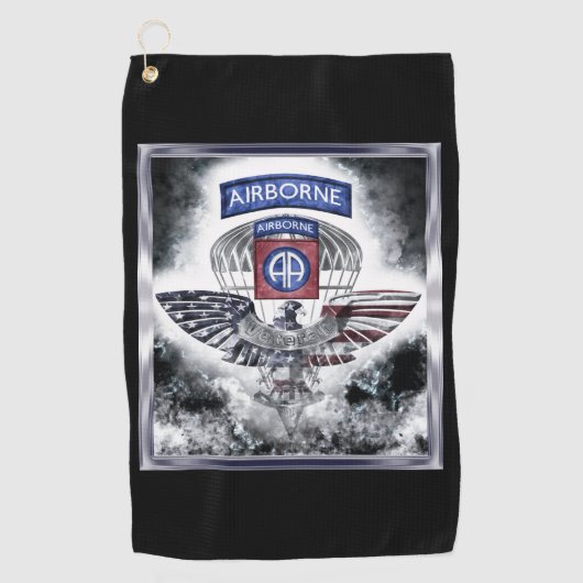 82e Luchtlandingsdivisie Golfhanddoek (Voorkant)