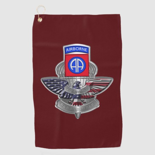 82e Luchtlandingsdivisie Golfhanddoek (Voorkant)