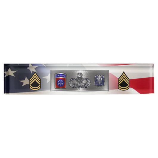 82e Luchtlandingsdivisie Sergeant First Class SFC Naambordje (Voorkant)