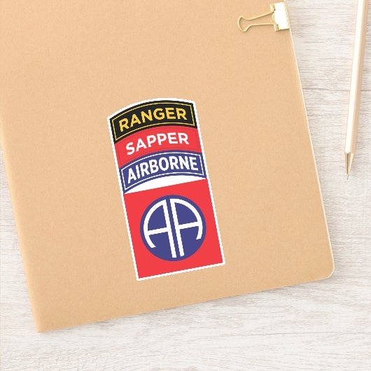 82e Luchtlandingsdivisie Service Badge Sapper Rang Sticker (Notitieboek)