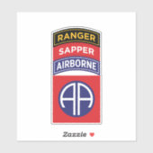 82e Luchtlandingsdivisie Service Badge Sapper Rang Sticker (Vel)