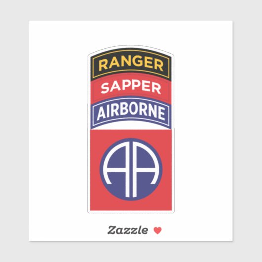 82e Luchtlandingsdivisie Service Badge Sapper Rang Sticker (Vel)