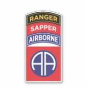 82e Luchtlandingsdivisie Service Badge Sapper Rang Sticker (Voorkant)