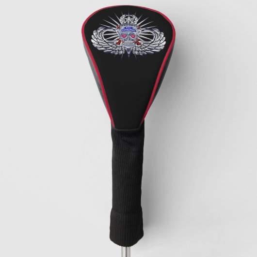 82e Luchtlandingsdivisie “Spiked Skull” Golfheadcover (Voorkant)