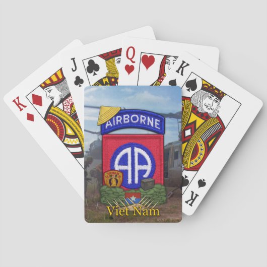 82e Luchtlandingsdivisie Vietnam Veterans Poker Ka Speelkaarten (Achterkant)