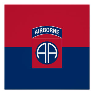 82e Luchtlandingsdivisie Vlag Militair Veteraan Perfect Poster