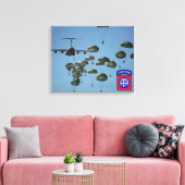 82e luchtlandingsveteranen gewikkeld doek canvas afdruk (Insitu (Woonkamer))