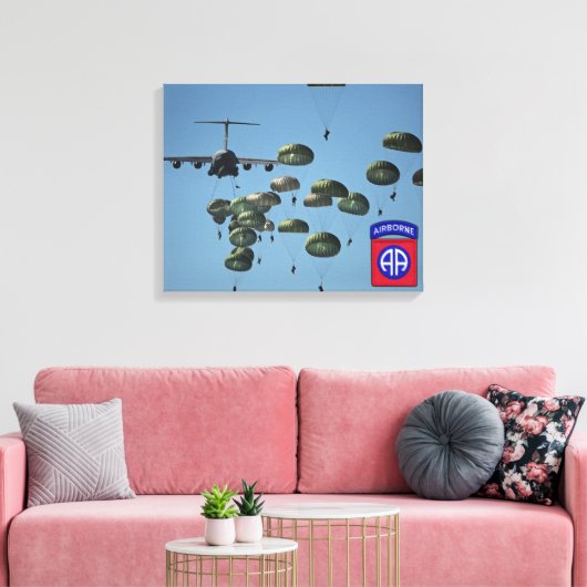 82e luchtlandingsveteranen gewikkeld doek canvas afdruk (Insitu (Woonkamer))