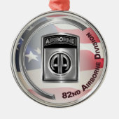 82e luchtvaartsector Gepersonaliseerd Kerstmis Metalen Ornament (Voorkant)