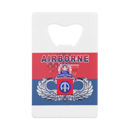 82e luchtvaartsector: "Moet hebben" Creditkaart Flessenopener (Voorkant)