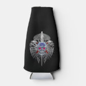 82e luchtverblindende zilveren schedel metalen vle flesjeskoeler (Voorkant)