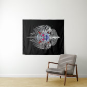 82e luchtverblindende zilveren schedel metalen vle wandkleed (In Situ (horizontaal))