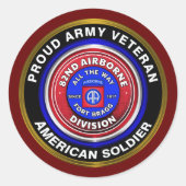 82e luchtverkeersdivisie Proud Veteran Ronde Sticker (Voorkant)