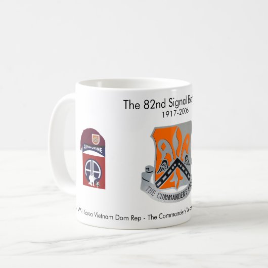 82e Signal Battalion Historic Coffee Mok #1 (Voorkant links)