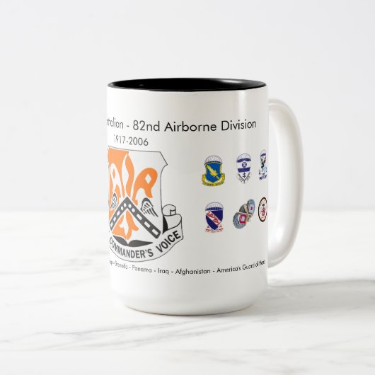 82e Signal Battalion Historic Coffee Mok #1 (Voorkant rechts)