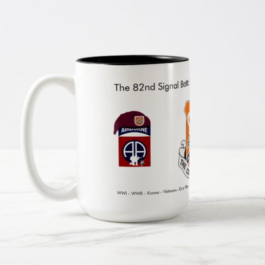 82e Signal Battalion Historic Coffee Mok #1 (Links)