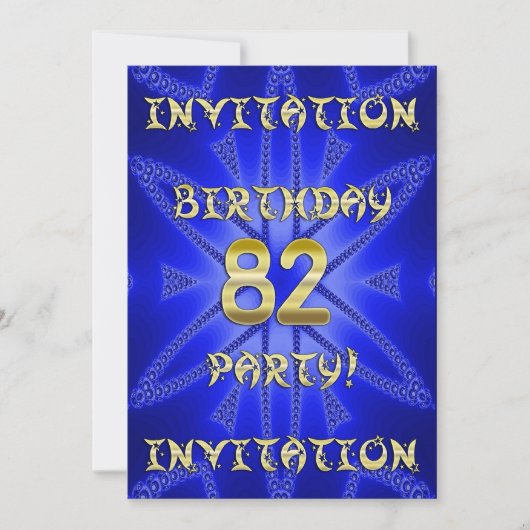 82e uitnodiging van de partij Birthday (Voorkant)